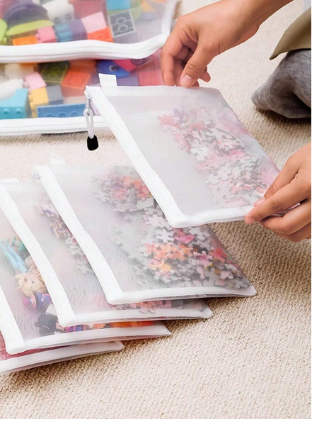 A5/A6 Mesh Zipper Pouch Document Bag Waterproof Zip File Folders