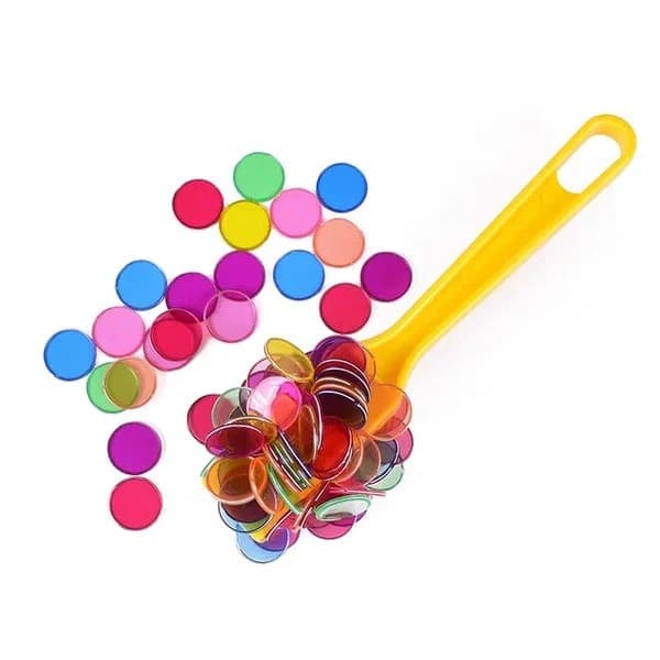 A magnetic wand with 100 colourful bingo chips