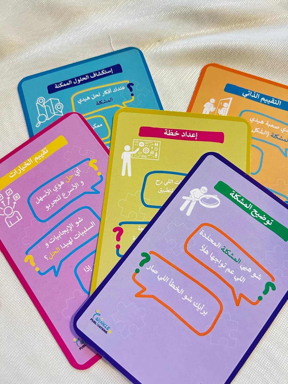 The five حِلّا problem-solving strategy cards
