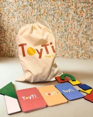 The Story Shapes Adventure blocks, cards and drawstring bag
