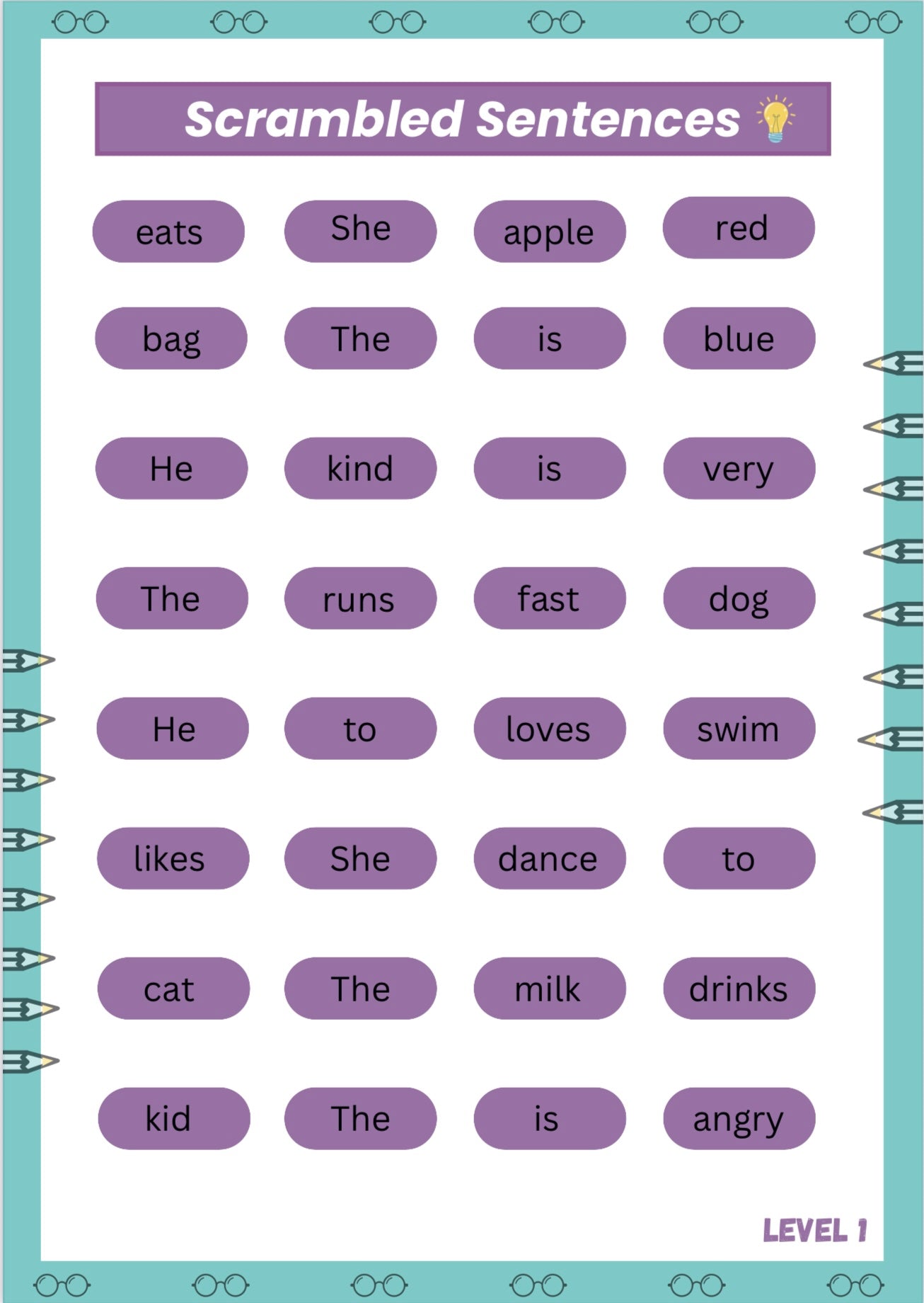 Scrambled Sentences Activity